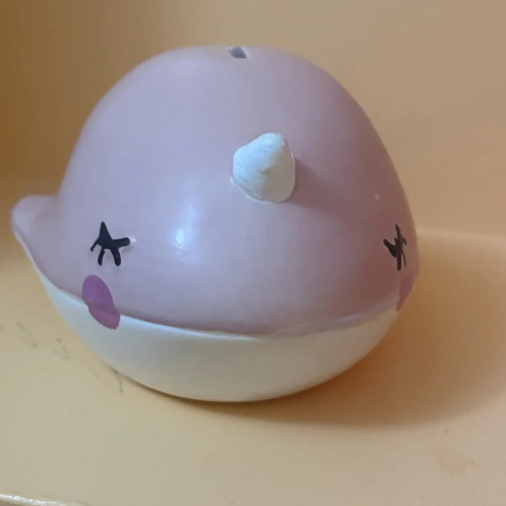 Whimsical Whale Coin Bank - Soft Pink - Early Learning count & save Piggyback 🐷